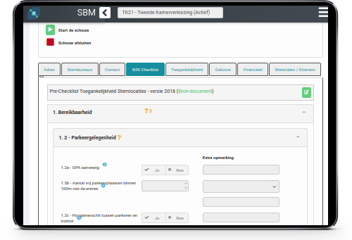 BZK checklist in te vullen door schouwer